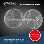 round thin wall four compartment lunch box mould