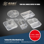 multi compartment round and square lunch box mould