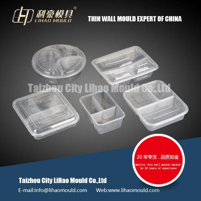 multi compartment round and square lunch box mould